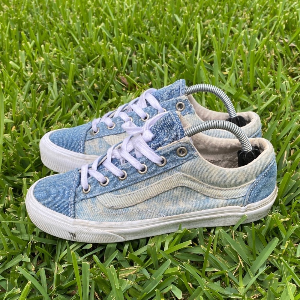 Vans Old Skool Acid Wash Denim Two‎ Tone Blue Sneakers Womens 7 Mens 5.5
